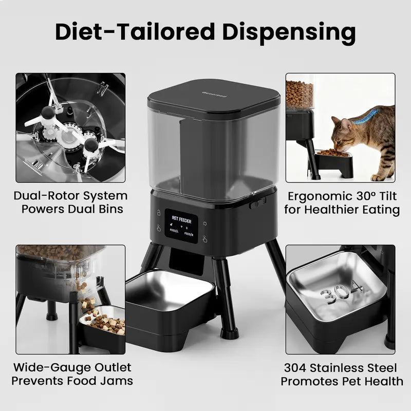 Dual Chamber Automatic Cat Feeder